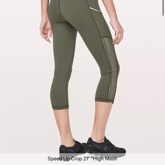 LULULEMON speed up crop 21” high mesh legging green size 2 - Picture 5 of 11